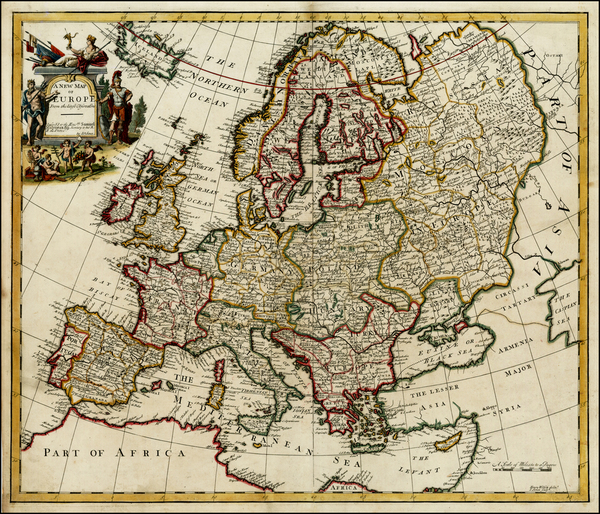 34-Europe and Europe Map By John Senex