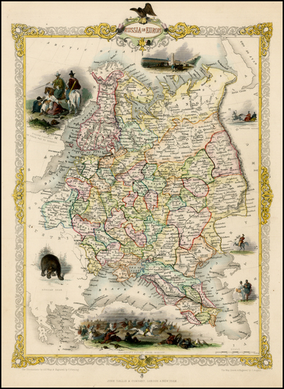 33-Russia and Ukraine Map By John Tallis