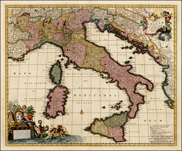 88-Italy and Balearic Islands Map By Nicolaes Visscher I