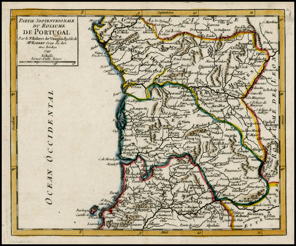 34-Portugal Map By Didier Robert de Vaugondy