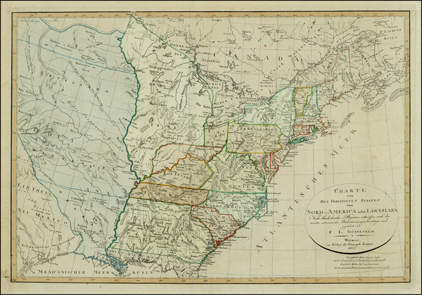 46-United States, South, Midwest and Plains Map By Franz Ludwig Gussefeld