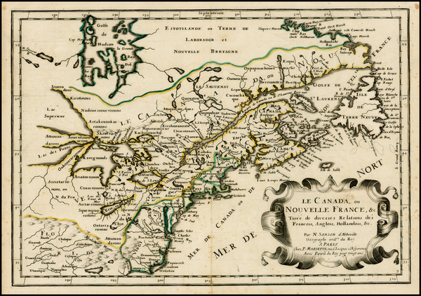 34-New England, Midwest and Canada Map By Nicolas Sanson