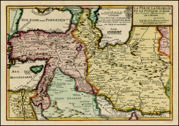 70-Central Asia & Caucasus, Middle East, Turkey & Asia Minor and Egypt Map By Nicolas de F