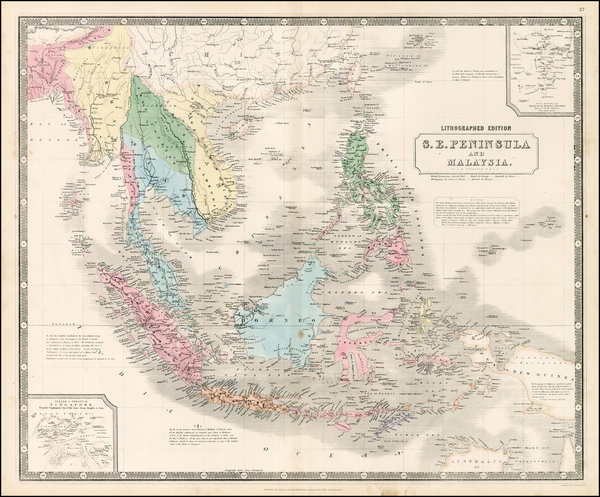 54-Southeast Asia and Philippines Map By W. & A.K. Johnston