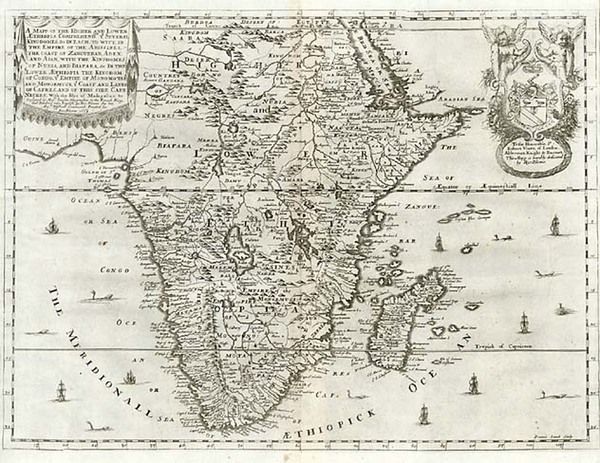 66-Africa, Africa, South Africa, East Africa and West Africa Map By Richard Blome