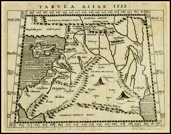 65-Other Islands, Middle East, Holy Land and Turkey & Asia Minor Map By Giovanni Antonio Magin