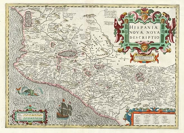 10-Mexico Map By Jodocus Hondius / Gerhard Mercator