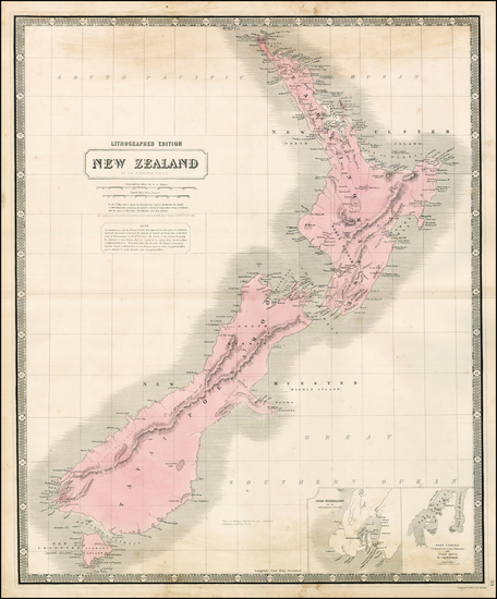 17-New Zealand Map By W. & A.K. Johnston