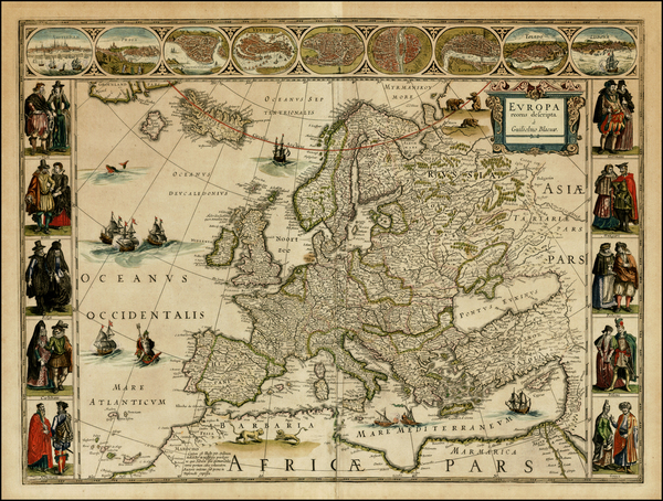 41-Europe Map By Willem Janszoon Blaeu