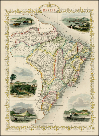 68-South America and Brazil Map By John Tallis