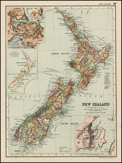 36-New Zealand Map By Bacon & Co.