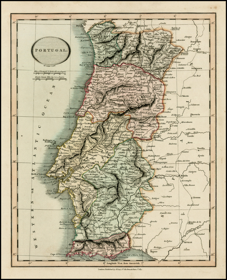 50-Portugal Map By John Cary