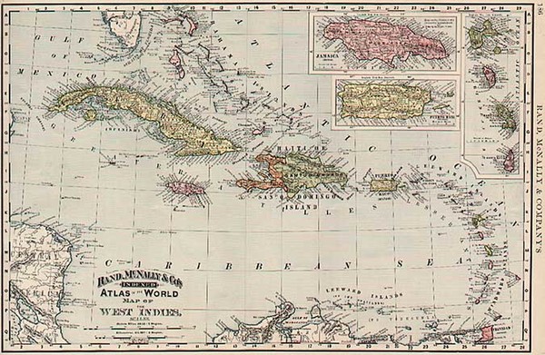 9-Caribbean Map By William Rand  &  Andrew McNally