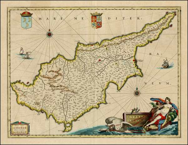 39-Turkey, Balearic Islands and Greece Map By Willem Janszoon Blaeu