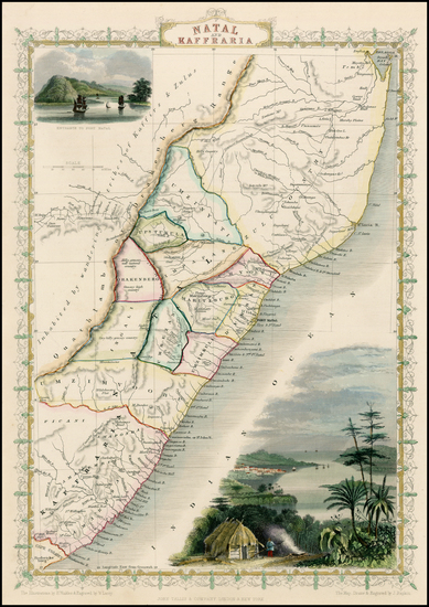 72-South Africa and East Africa Map By John Tallis