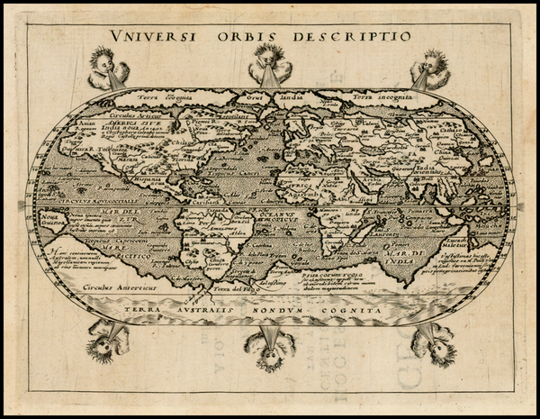 71-World and World Map By Giovanni Antonio Magini