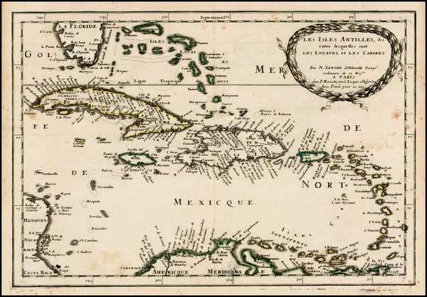 0-Caribbean Map By Nicolas Sanson