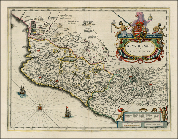 39-Mexico Map By Willem Janszoon Blaeu