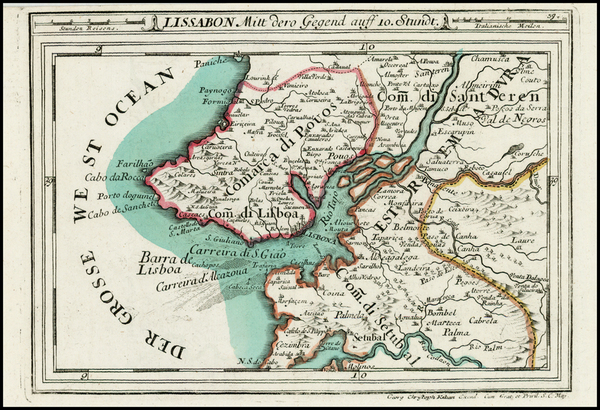 36-Portugal Map By Christian Friedrich von der Heiden