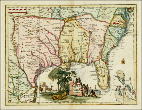 55-Florida, South, Southeast, Texas and Midwest Map By Giambattista Albrizzi
