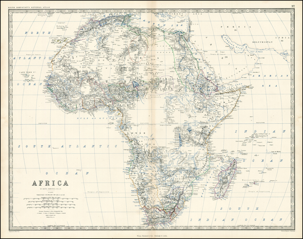 47-Africa and Africa Map By W. & A.K. Johnston