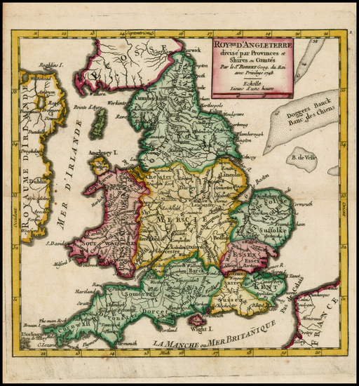 53-British Isles Map By Gilles Robert de Vaugondy