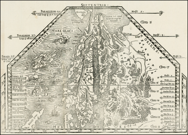 84-Polar Maps, Atlantic Ocean, Baltic Countries, Scandinavia and Balearic Islands Map By Olaus Mag