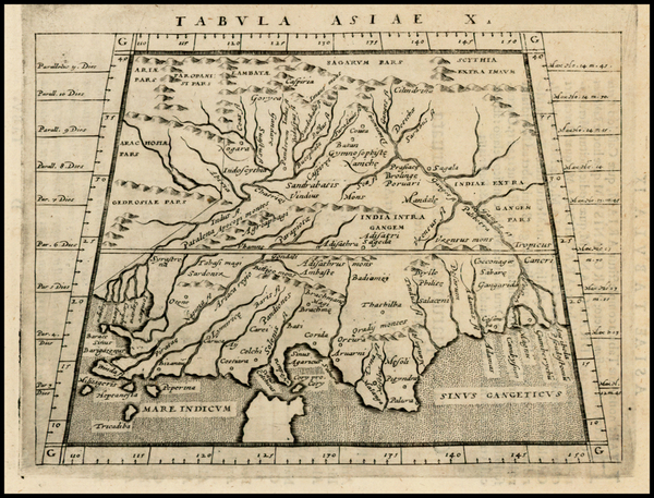 57-India and Central Asia & Caucasus Map By Giovanni Antonio Magini