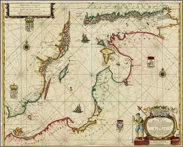 9-Poland, Baltic Countries, Scandinavia and Sweden Map By Anthonie (Theunis)   Jacobsz