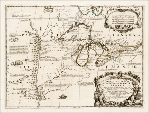 54-United States, Midwest, Plains, Rocky Mountains and Canada Map By Vincenzo Maria Coronelli / Je