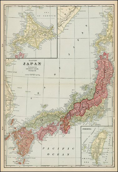 65-China and Japan Map By George F. Cram