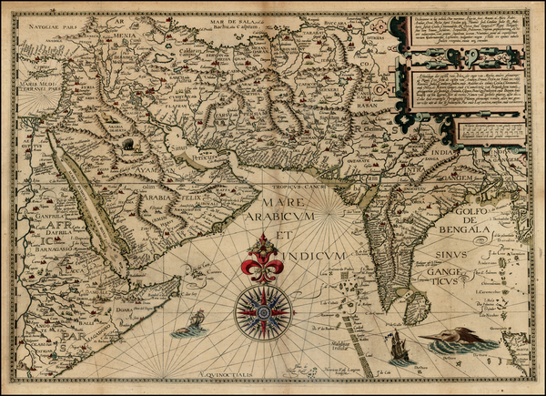 90-Indian Ocean, India, Central Asia & Caucasus and Middle East Map By Jan Huygen Van Linschot