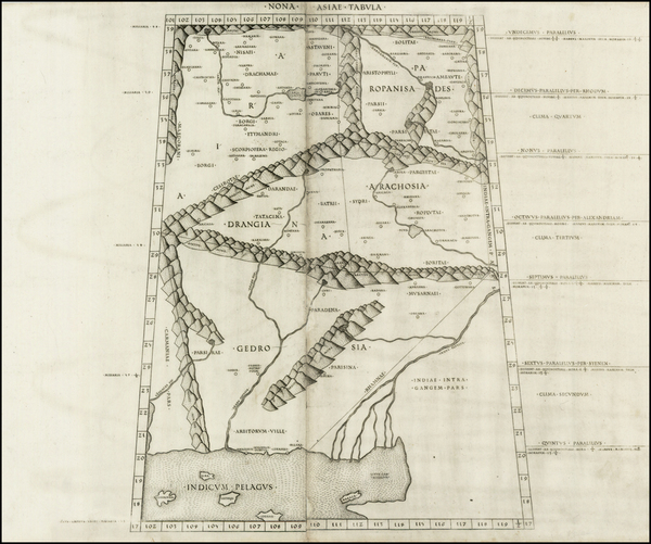 54-India and Central Asia & Caucasus Map By Claudius Ptolemy