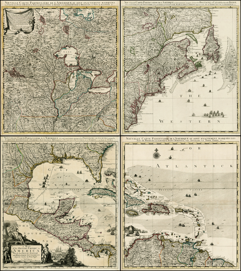 85-United States and North America Map By Covens & Mortier / Henry Popple