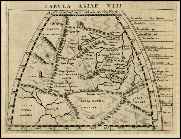 57-India and Central Asia & Caucasus Map By Giovanni Antonio Magini