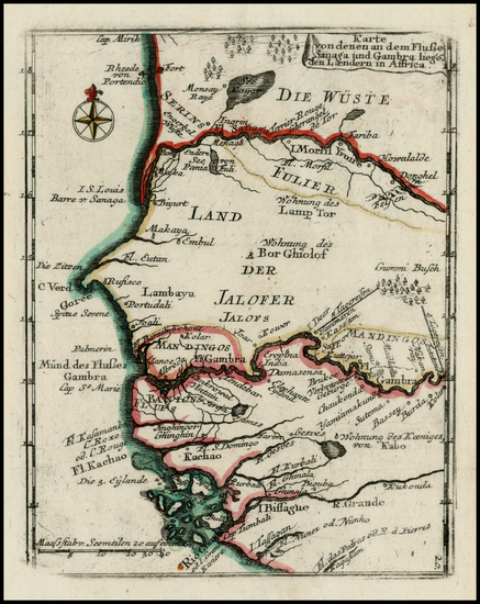 30-West Africa Map By Christian Friedrich von der Heiden