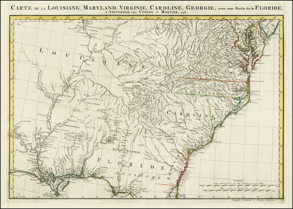 70-Mid-Atlantic, South, Southeast and Midwest Map By Johannes Covens  &  Cornelis Mortier