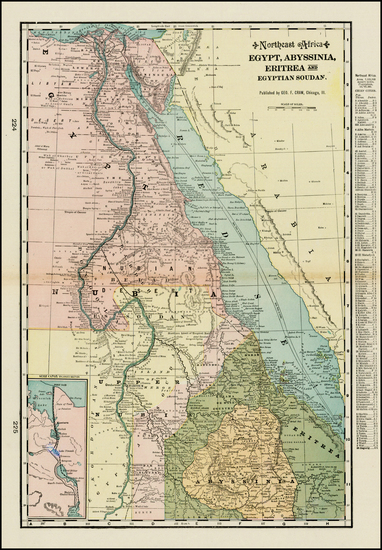 37-Egypt and East Africa Map By George F. Cram