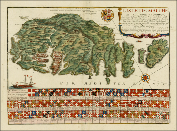 56-Italy and Balearic Islands Map By Nicolas de Fer