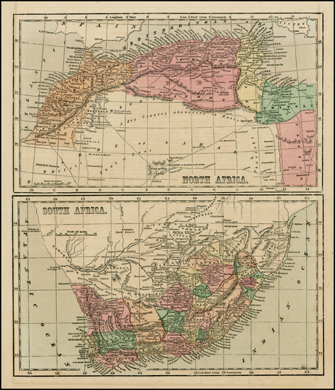 3-Africa, Africa, North Africa and South Africa Map By Sidney Morse