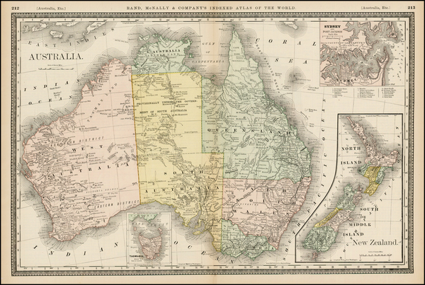 71-Australia and New Zealand Map By Rand McNally & Company
