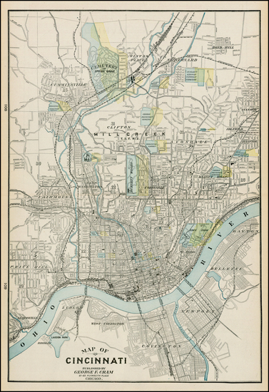 43-Midwest Map By George F. Cram