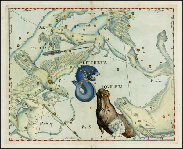 56-Celestial Maps Map By Johannes Hevelius