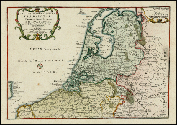 5-Netherlands Map By Nicolas de Fer