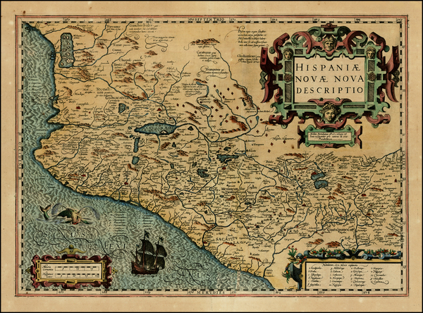 39-Mexico Map By Jodocus Hondius / Gerhard Mercator