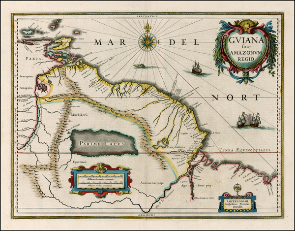55-South America and Brazil Map By Willem Janszoon Blaeu