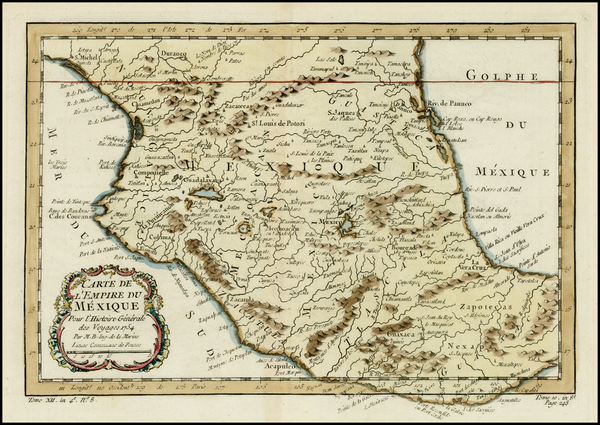 65-Mexico Map By Jacques Nicolas Bellin
