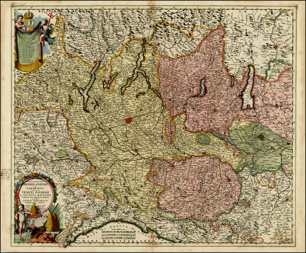 70-Italy and Northern Italy Map By Carel Allard