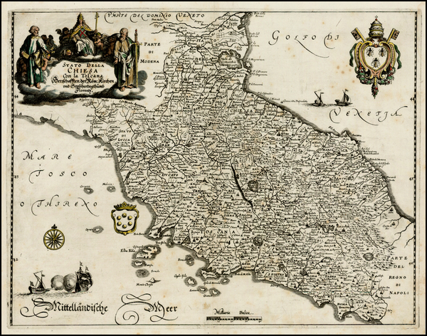 14-Italy Map By Matthaus Merian