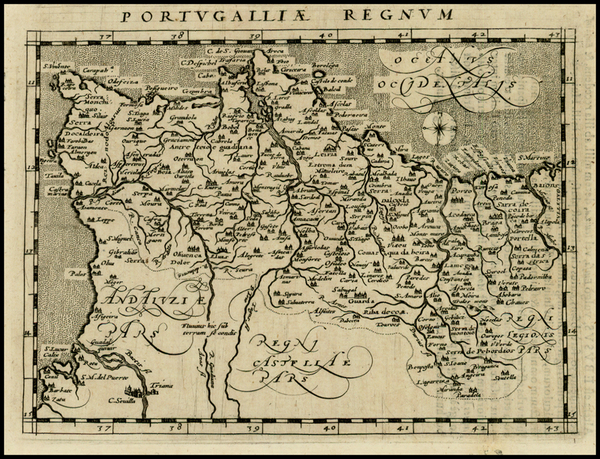 Portugal Map By Giovanni Antonio Magini